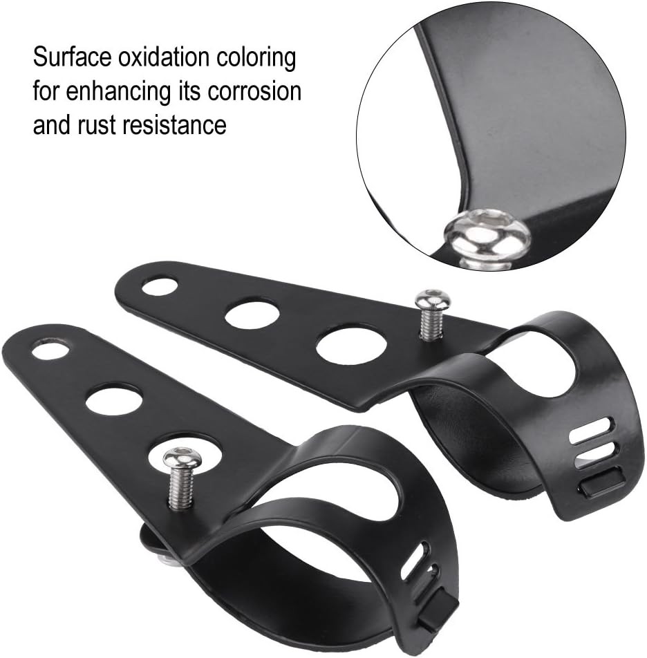 33-45mm Fork Headlight Mounting Bracket, Universal Motorcycle Headlight Black