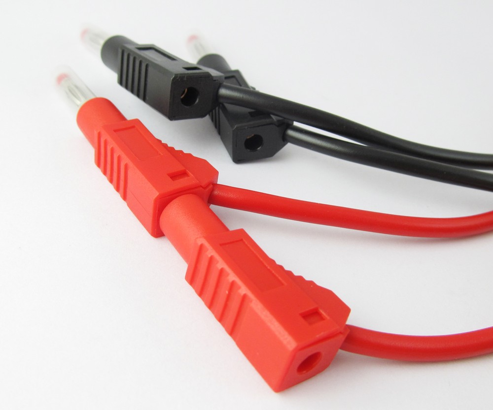 1 Pair 4FT Dual Transparent Flexible Stackable 4mm Banana Plug Silicone Cable