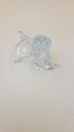 SMALL VTG CRYSTAL ANGEL CANDLE HOLDER