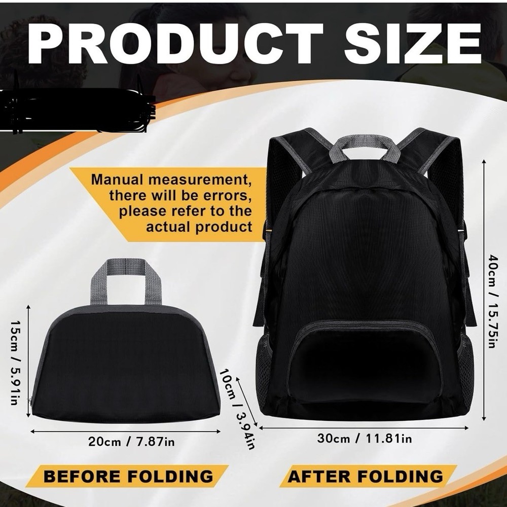 Dunzy 20l Foldable Backpack lightweight Basic Backpack for Travel, Camping