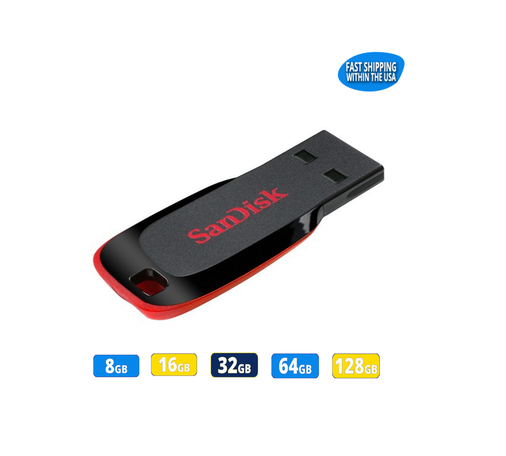 Sandisk Cruzer Blade USB Flash Drive Memory Stick for Laptops & Computers Lot