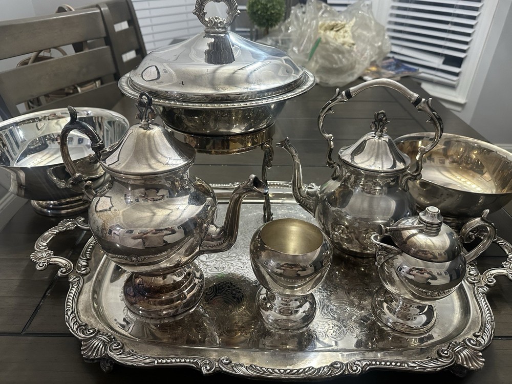 Antique Silver Played Pot Set