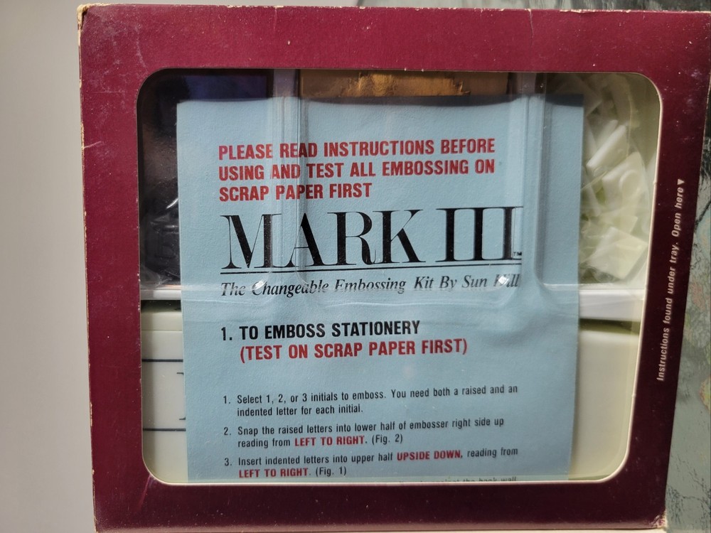 Changeable Embossing Kit Sun Hill Mark III 1985