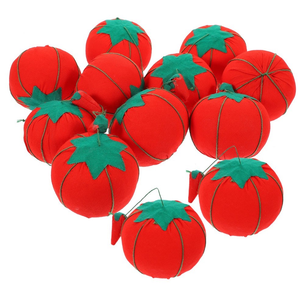 12 Pcs Simulated Tomato Sewing Kit Compact Needle Cushion Delicate