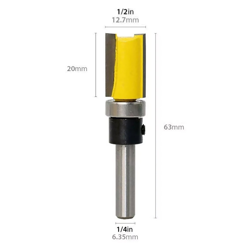 Router Pattern Bit 3 Pieces 1/4 Inch Shank Flush Trim Pattern Template Router