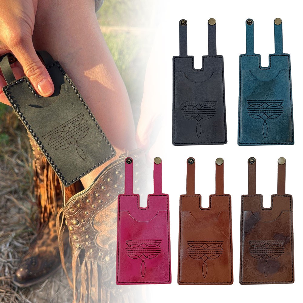 Fashion Leather Wallet, Western Boot Wallet with Snap Strap for Women JQ