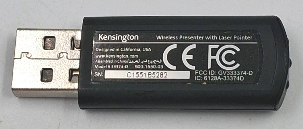 DONGLE for Kensington 33374 Wireless Presenter Red Laser Pointer