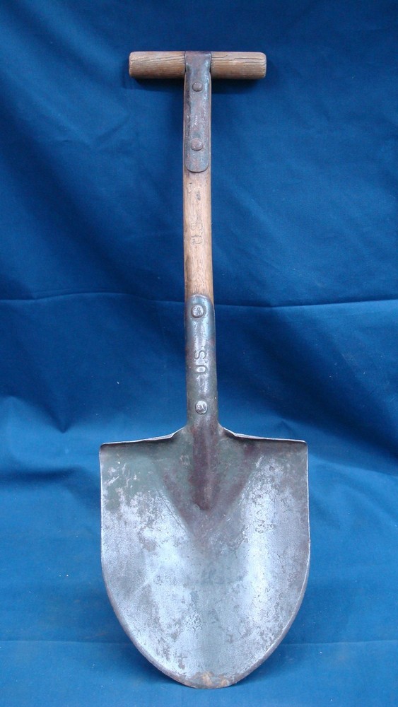 Original WWI WWII US Army M1910 T-Handle Field E-Tool Entrenching Shovel