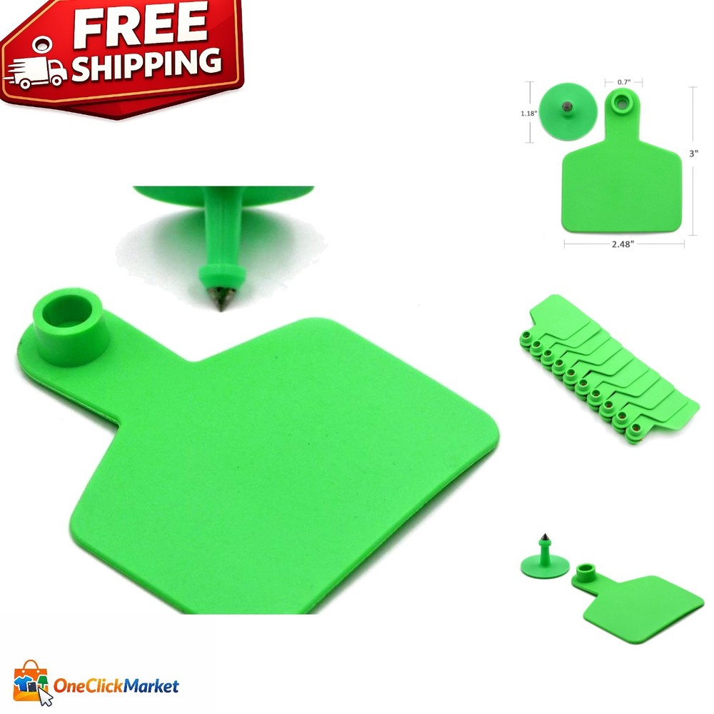 Versatile 100 Count Blank Ear Tags for Cattle, Sheep, Goats - Durable Plastic