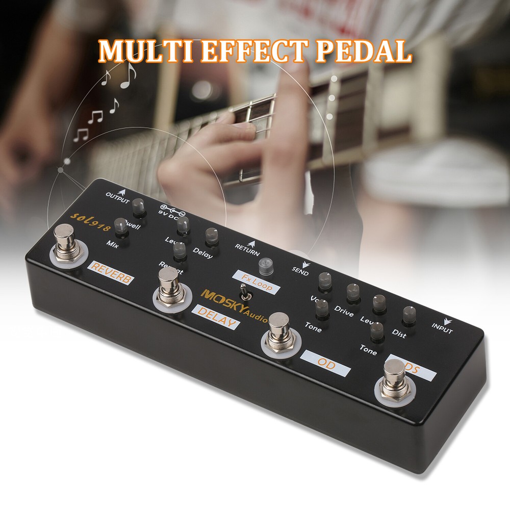 Guitar Multi Effects Pedal True Bypass Reverb Delay FX Loop Overdrive Distortion
