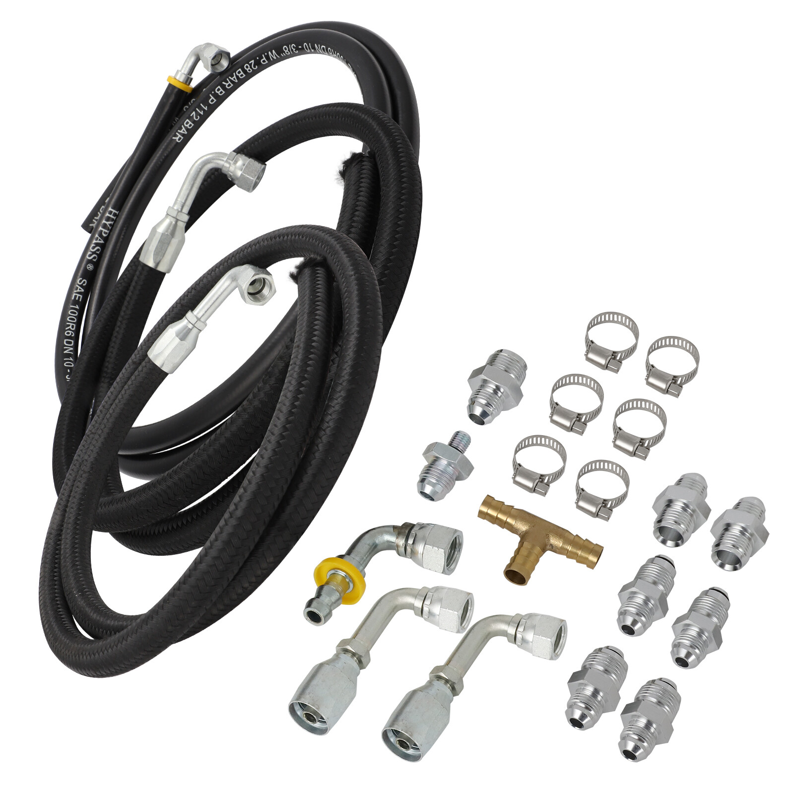 STEERING HOSE HOOKUP KIT FOR GM HYDROBOOST POWER BRAKE BOOSTER W/ FITTINGS SET