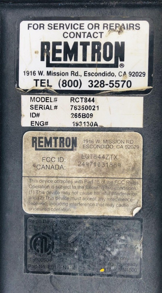 REMTRON RCT 844 CRANE REMOTE CONTROL -WITHOUT BATTRIES #2