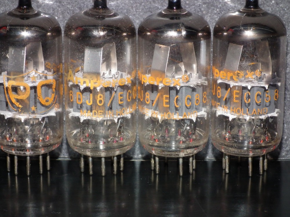 6DJ8 ECC88 Amperex PQ Holland Matched Pair Used Tested 95% A Frame Getter