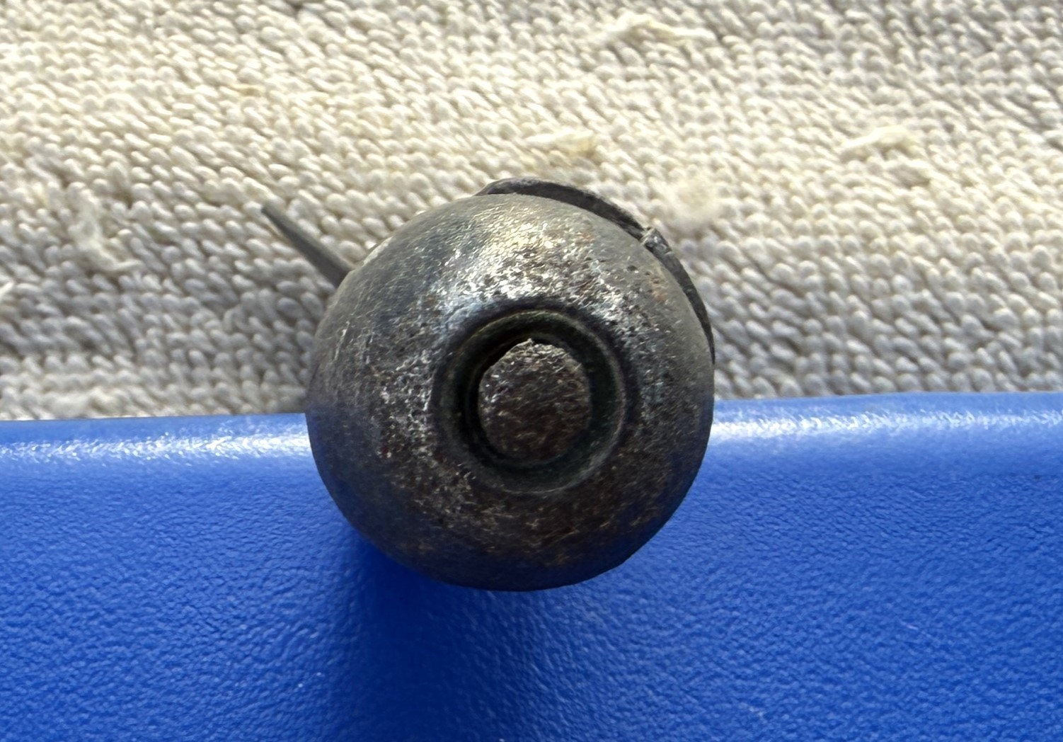 VINTAGE METAL CAP BUSTER THROWING TOY BOMB