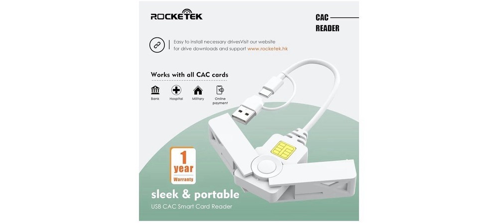 CAC Reader 2in1 TypeC Dual Connector DOD Military USB Common Access CAC
