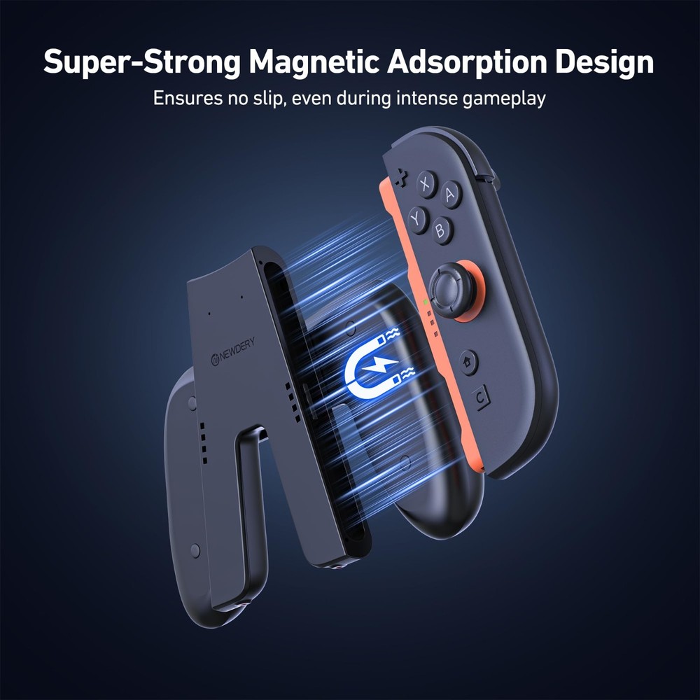 NEWDERY Charging Grip & Charging Dock for Switch 2 Magnetic Grip Controller