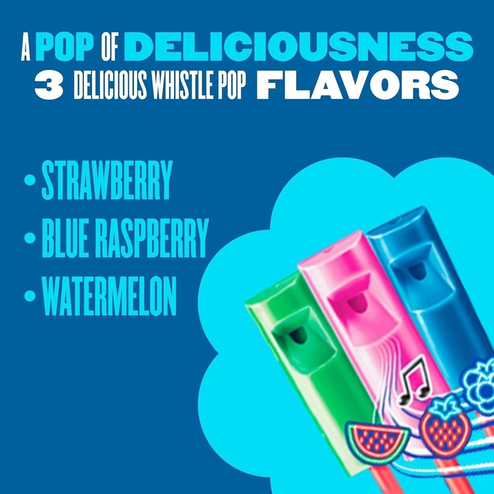 Melody Pop, Assorted Flavors, Whistle Lollipops, Individually Wrapped Candy, ...
