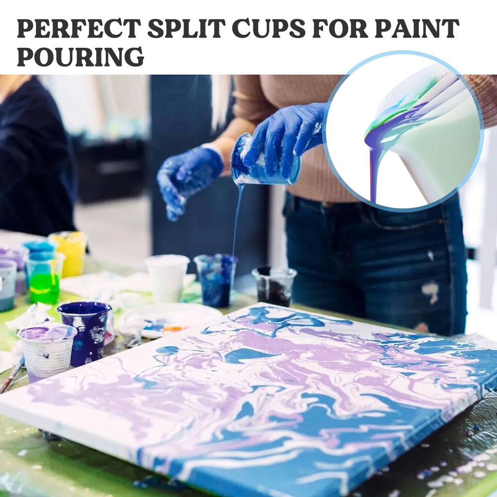 17OZ/500ML Split Cup with Handle, Thicken & Easy Clean Split Cups for Paint P...