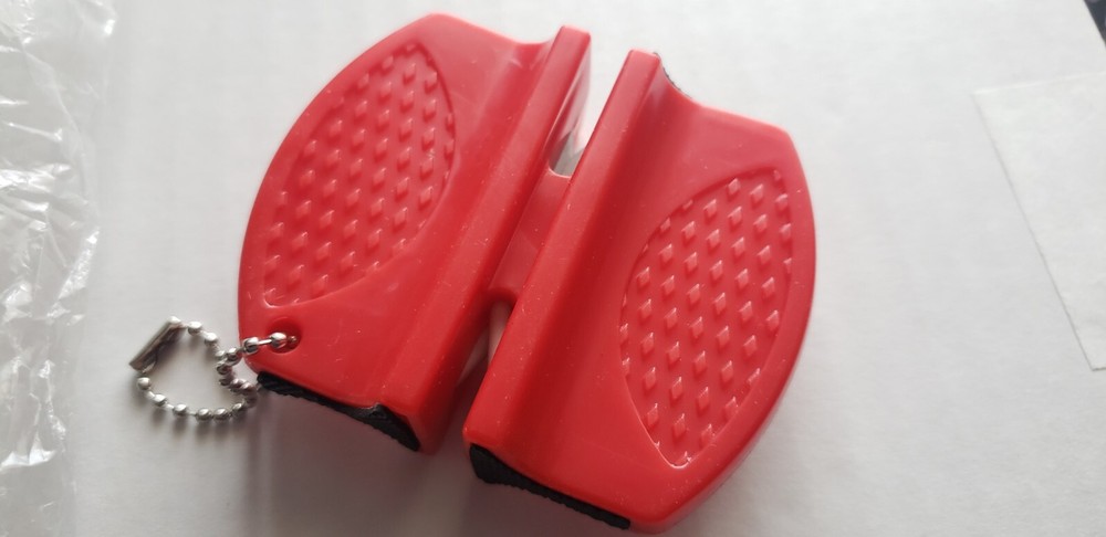 Mini Keychain Pocket Knife Sharpener - Red