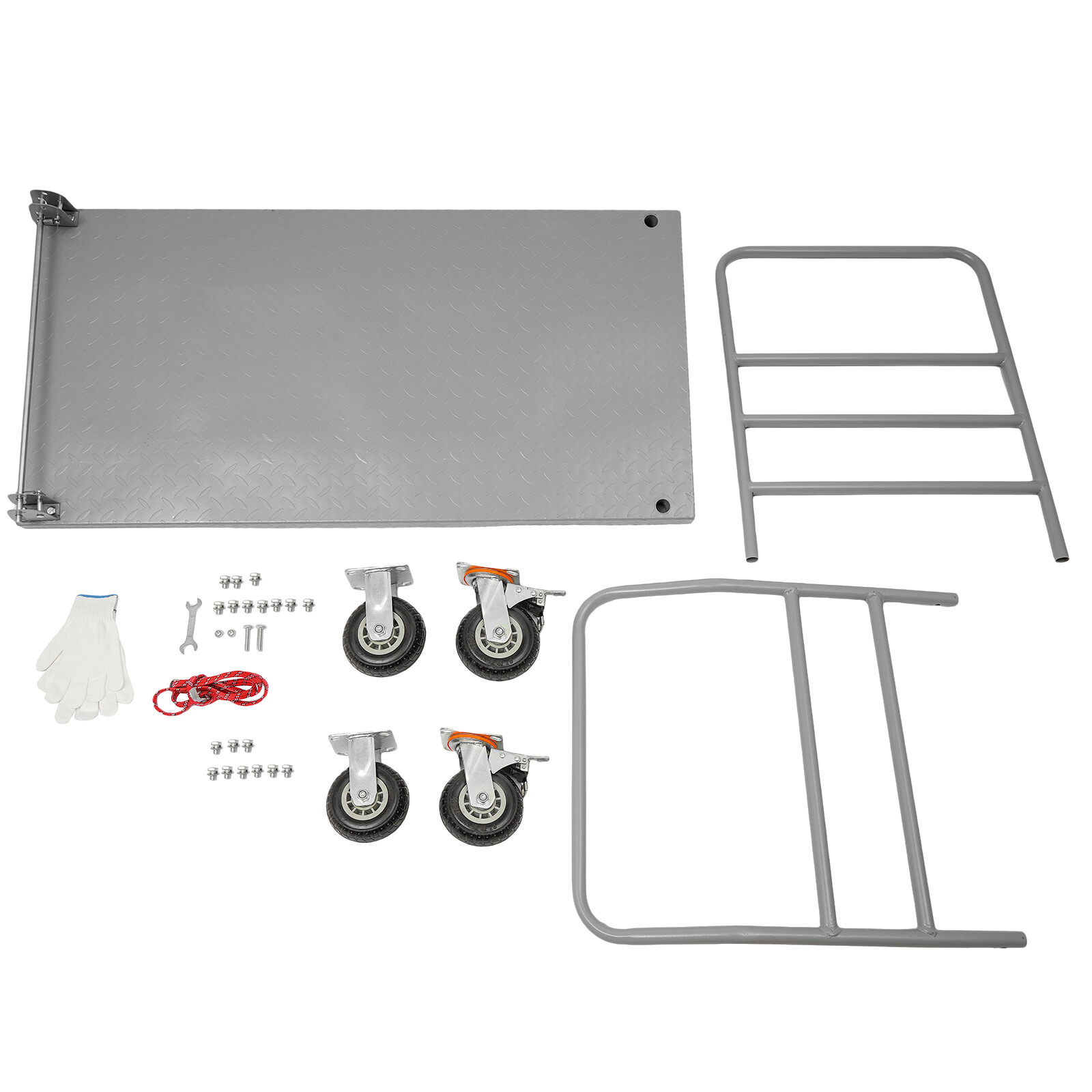 2000lbs Steel Platform Truck 48x24x36" Hand Push Flat Cart 2 Casters w/ Brake US