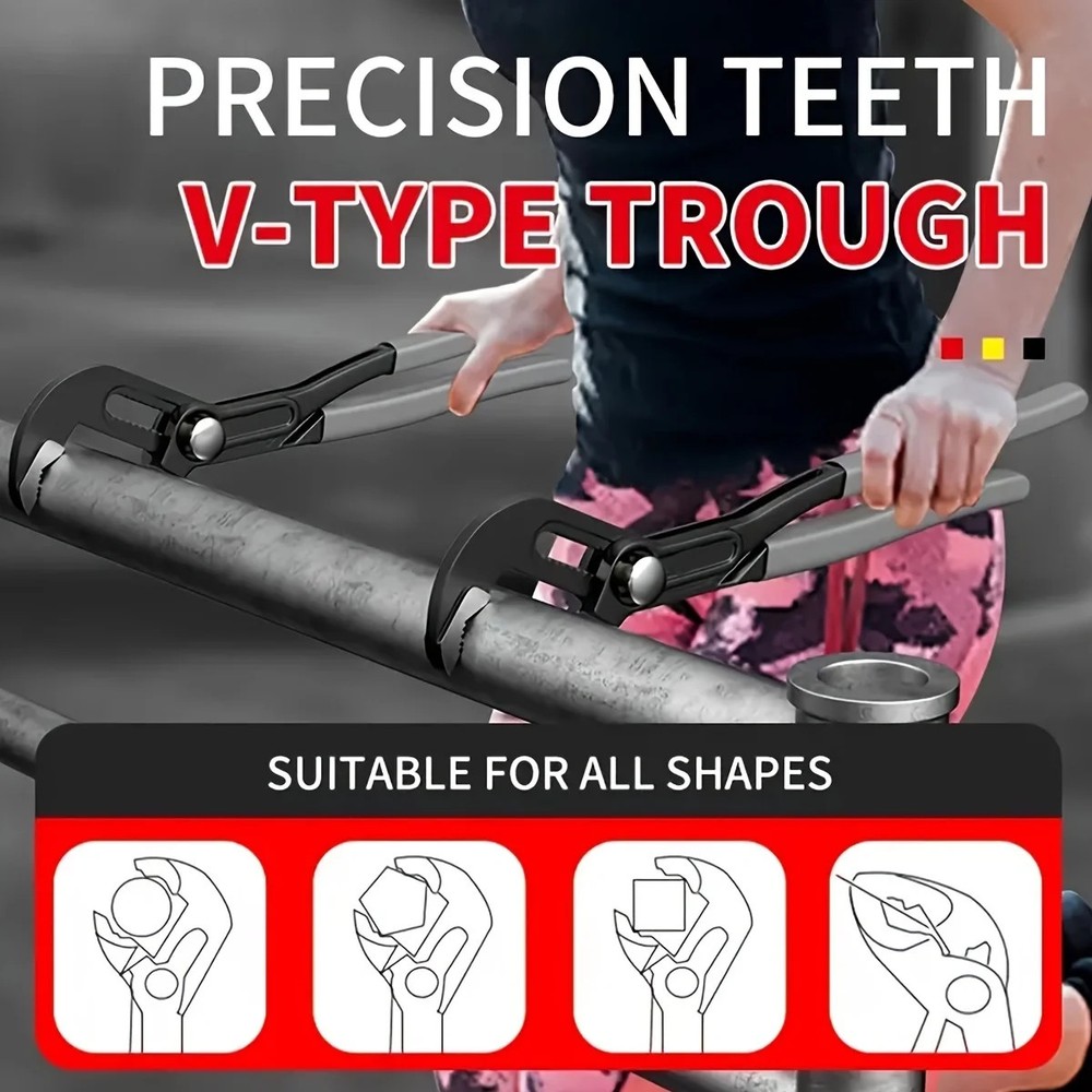 Adjustable Water Pump Pliers Quick Release Plumbing Pipe Wrench Tool
