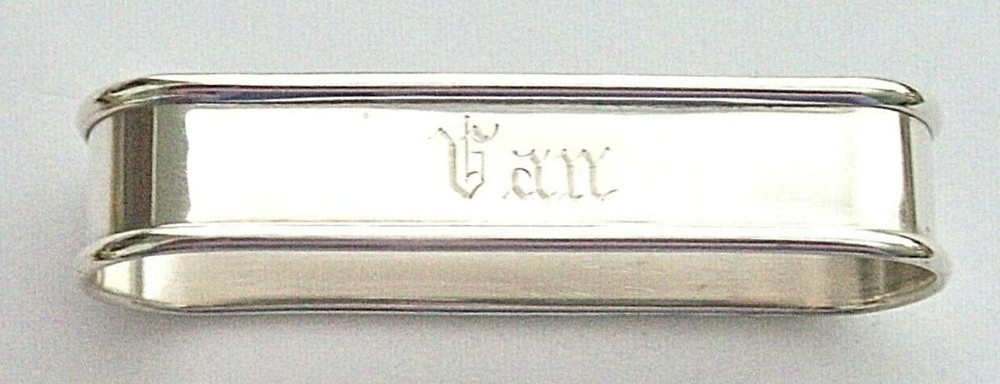 Gorham sterling silver Napkin Ring "Van" name engraving