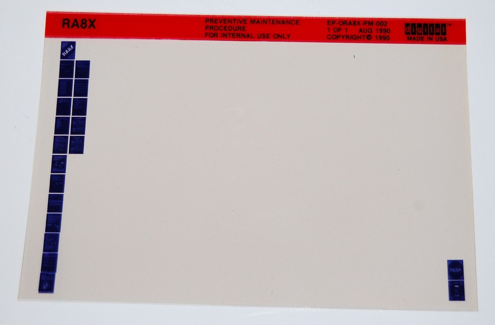 DEC RA8X Preventive Maintenance Procedure, Microfiche