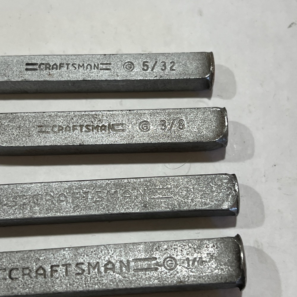 Vintage Craftsman 5pc Punch & Chisel Set with holder