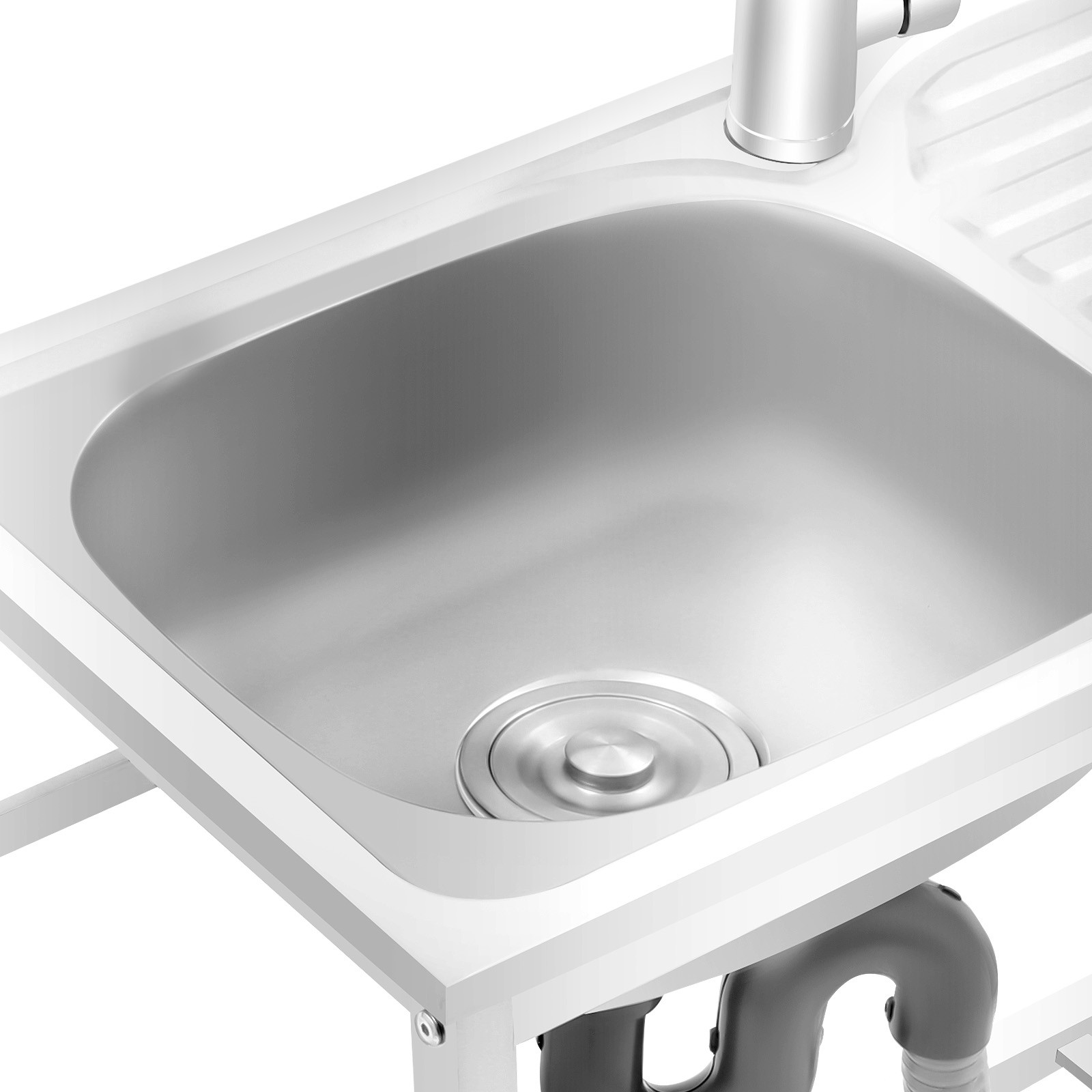 Stainless Steel Outdoor Kitchen Sink with Faucet Hand Washing Station Commercial
