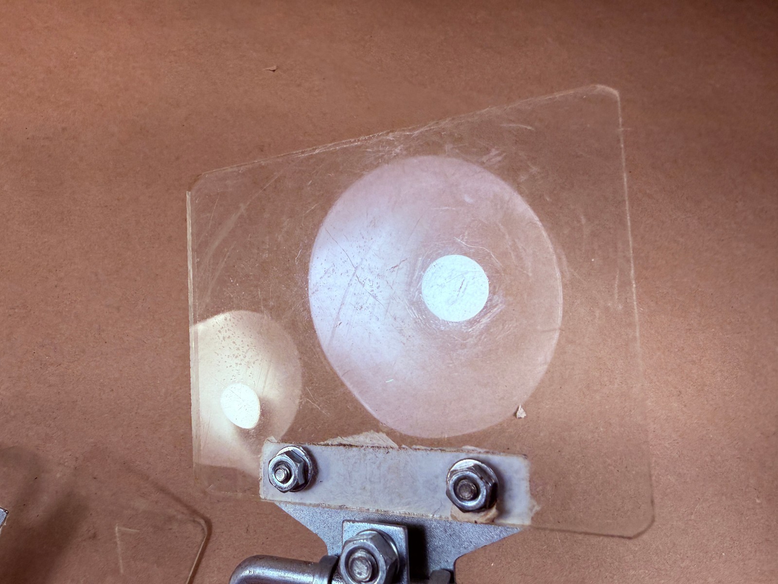 Pair Used Baldor Compatable Bench Grinder Eye Shield 4" X 3-1/4” w/ Bracket