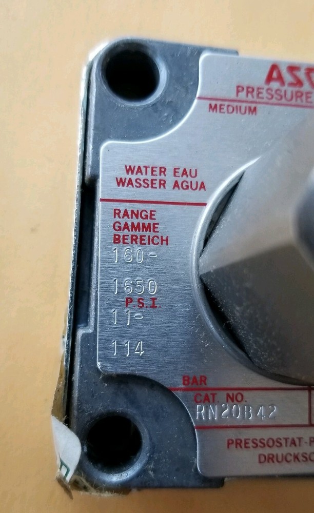 Asco RN20B42 Tri-point Pressure Switch (New/Surplus)