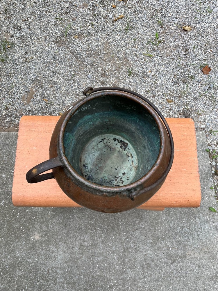 Antique Copper Pot with Handle