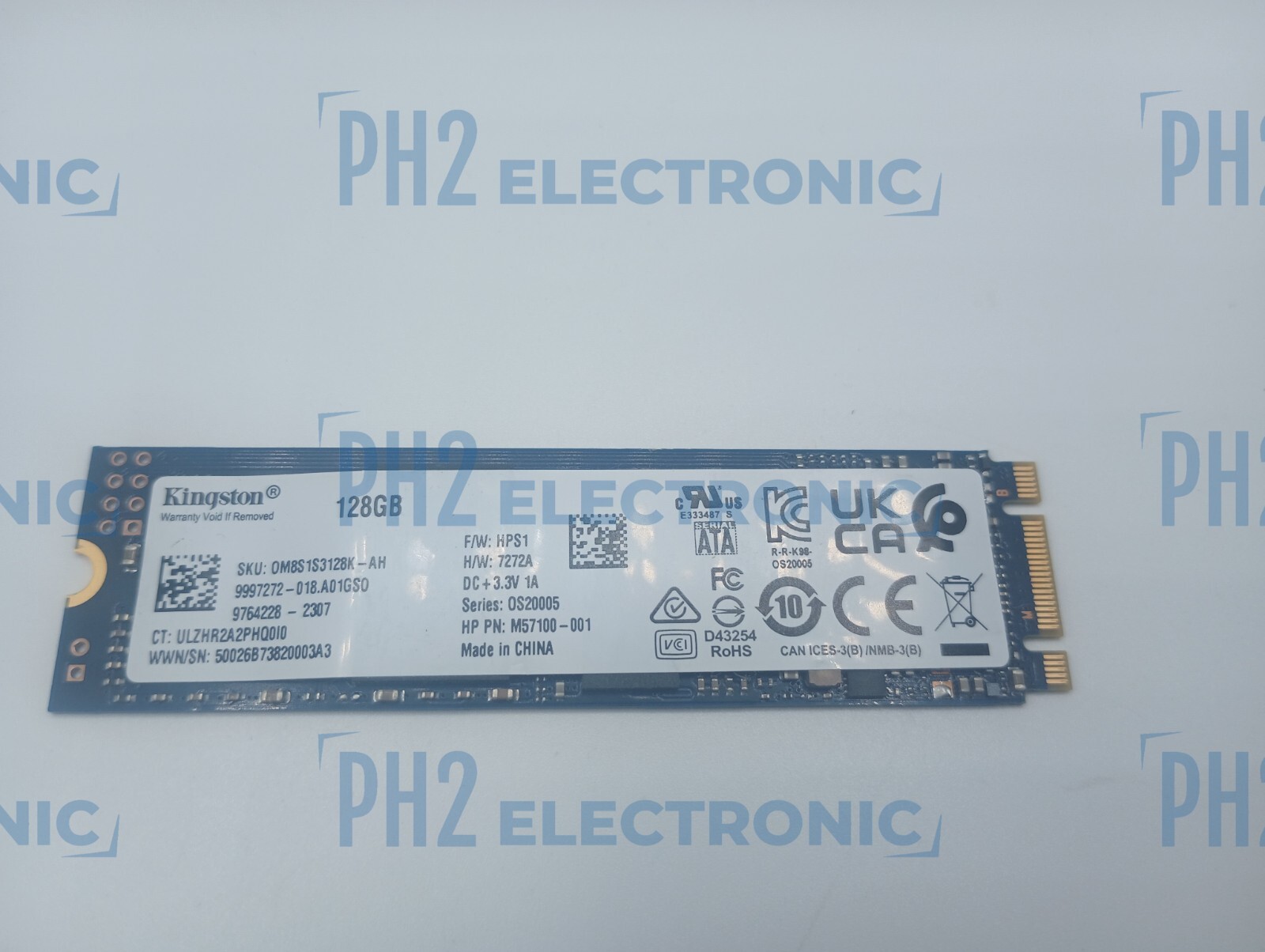 HPE 0M8S1S3128K-AH	M57100-001 Kingston 128GB SATA III Solid State Drive M.2 2280