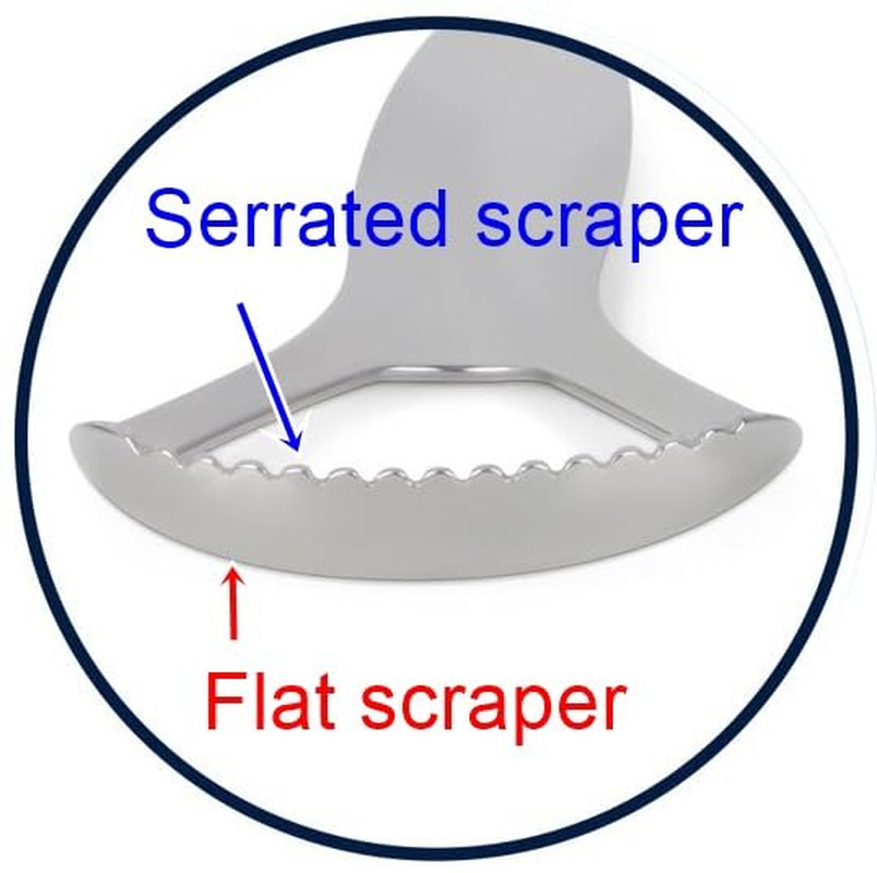 Deep Clean Tongue Scraper- Double-Ended - Flat + Serrated Edge Design, (2Pk)