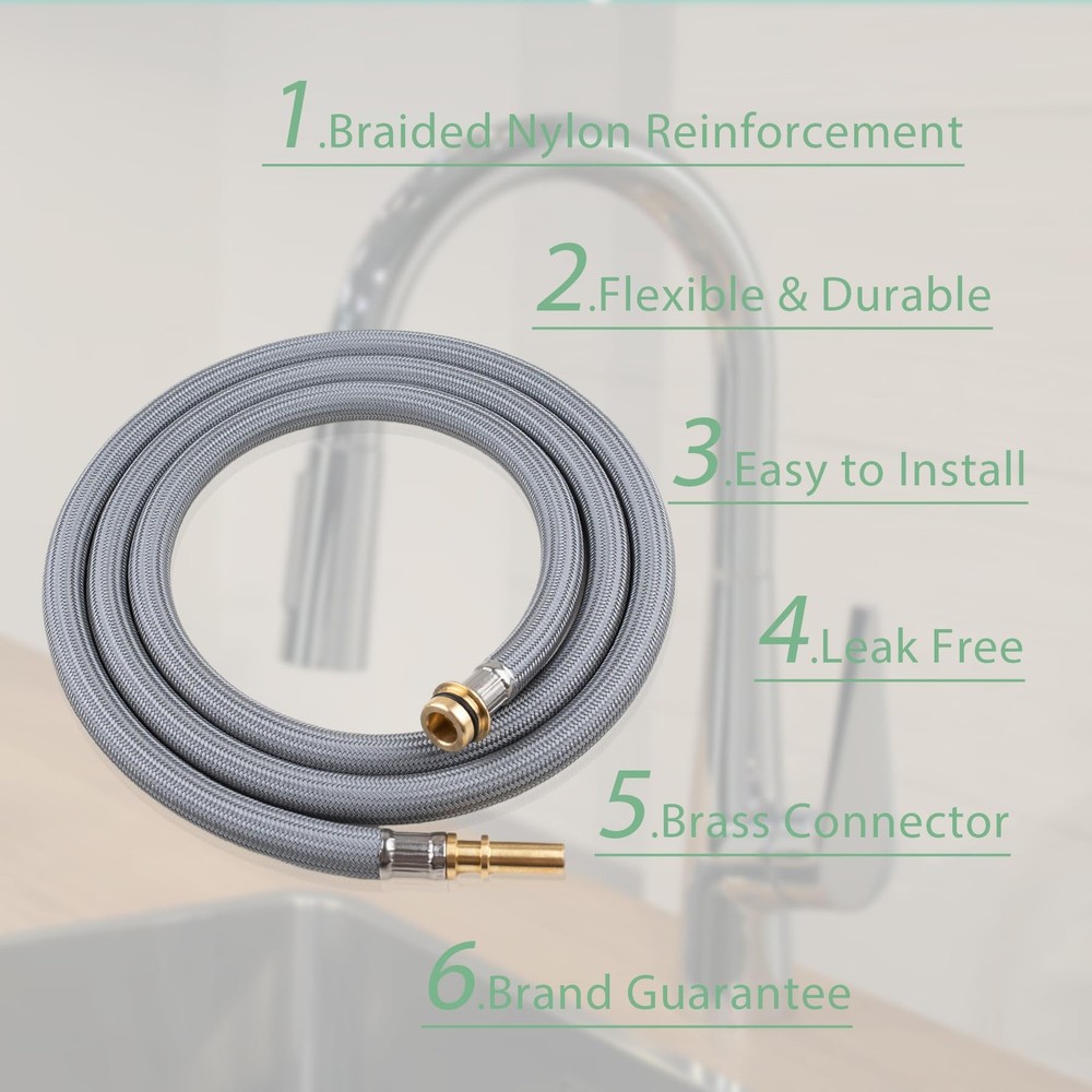 88624000 Pull-Out Hose for Hansgrohe Kitchen Faucets, Pull Down Spray Gray