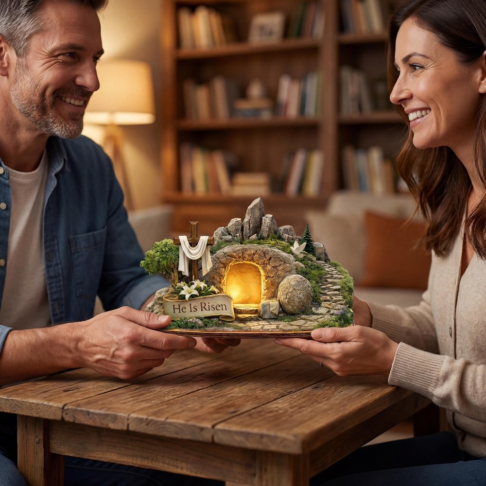 Empty Tomb Resurrection Scene – He Is Risen Christian Easter Display decor home