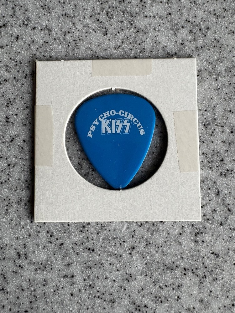 KISS Guitar Pick Ace Frehley Psycho Circus Spencers 1998 Blue White  Vintage
