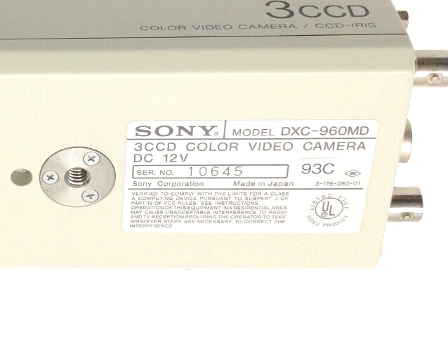 Sony DXC-960MD 3CCD Color Video Camera DC 12V