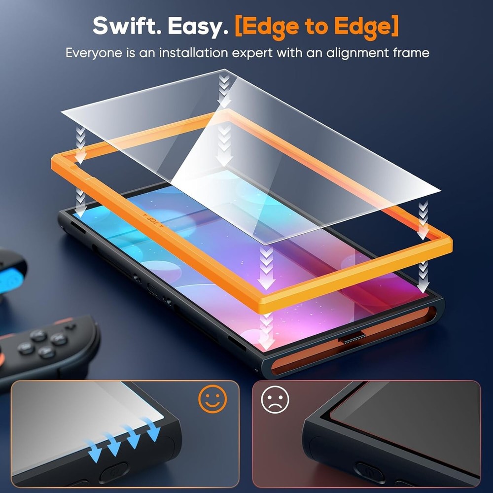4-Pack Screen Protector for Nintendo Switch 2 Tempered Glass w Alignment Frame