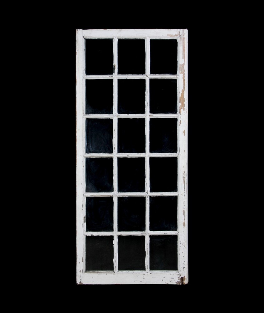 Reclaimed White Wood Frame 18 Pane Window