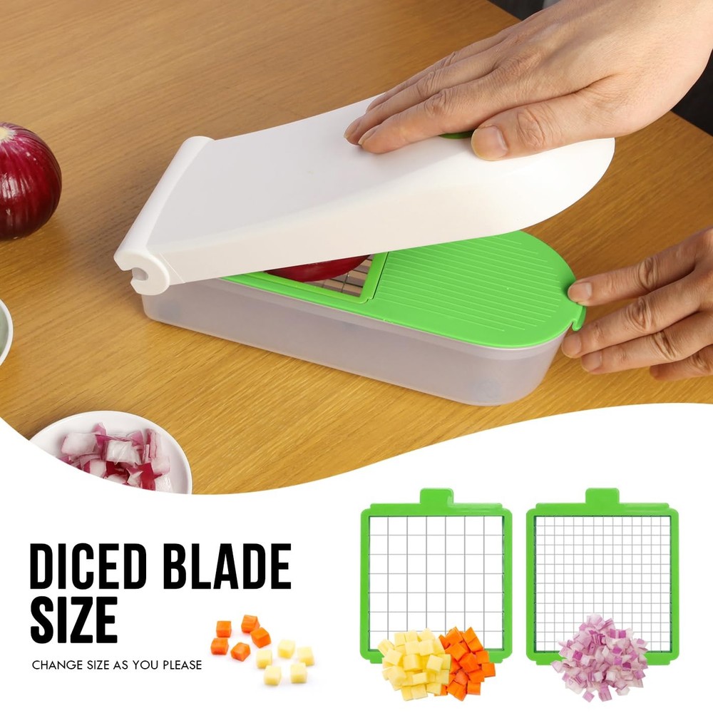 LHS Manual Food Processor Large Vegetable Chopper, 1004ML Pull 2 in 1, White