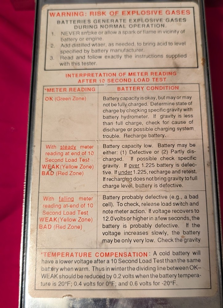 Vintage Schauer Battery Tester Model A8600A