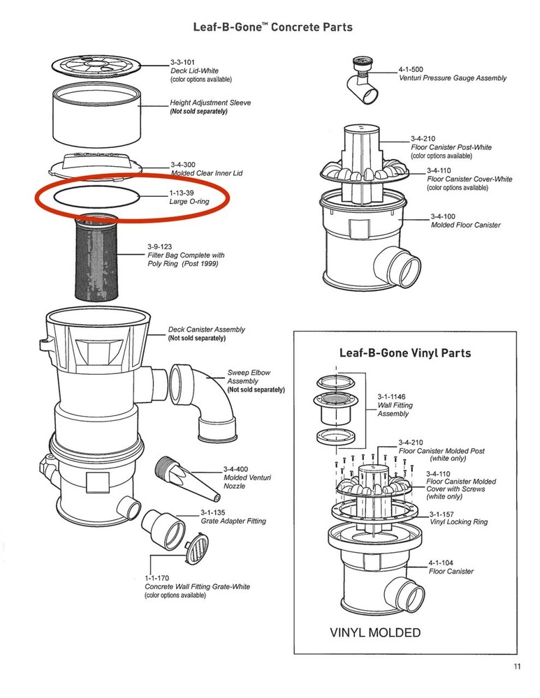 Caretaker Leaf-B-Gone Large O-ring Replacement for Inner Lid - 1-13-39-04