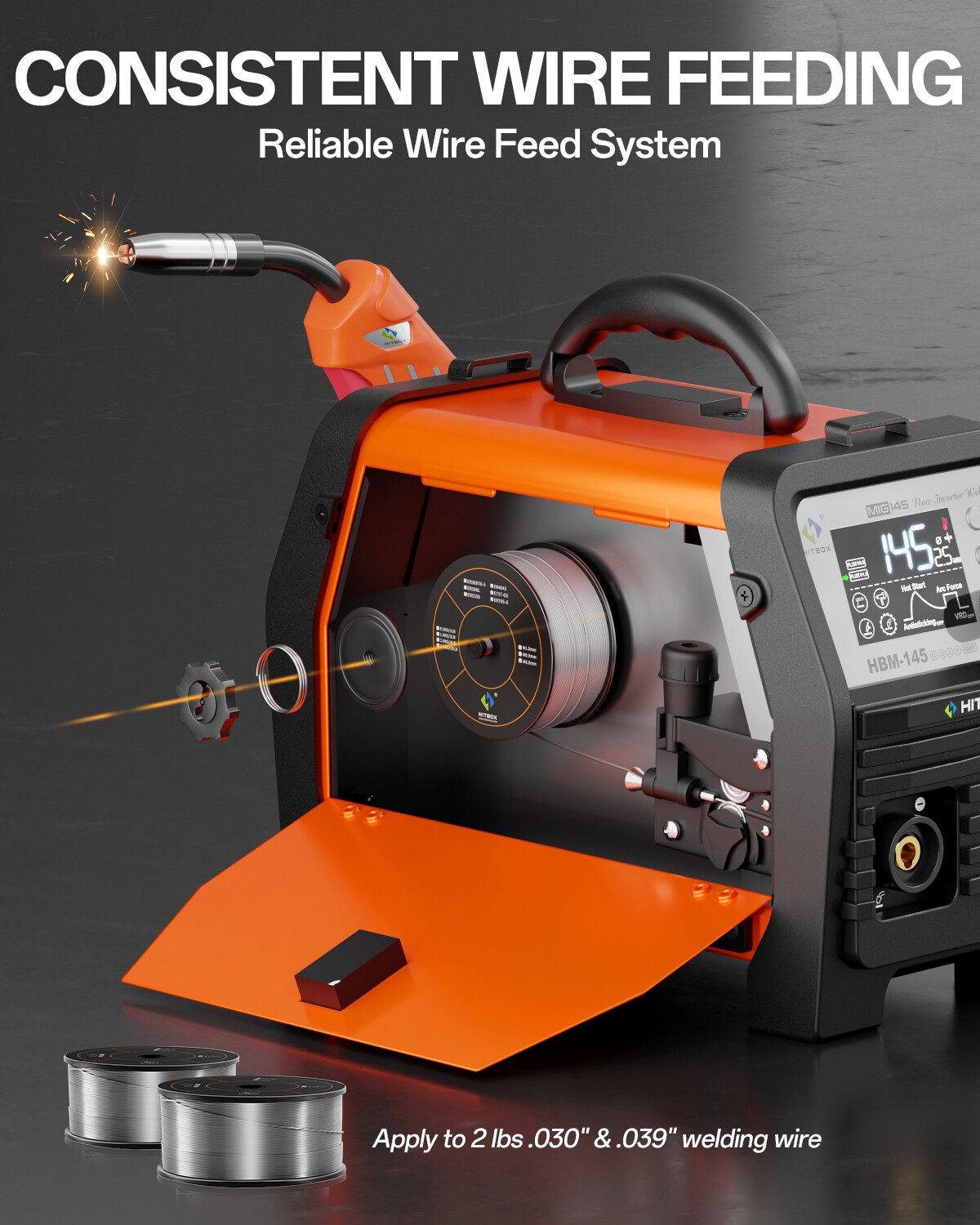 Hitbox 4IN1 MIG Welder Spool Gun/MMA/Gasless/Lift TIG Welding Machine 110V&220V