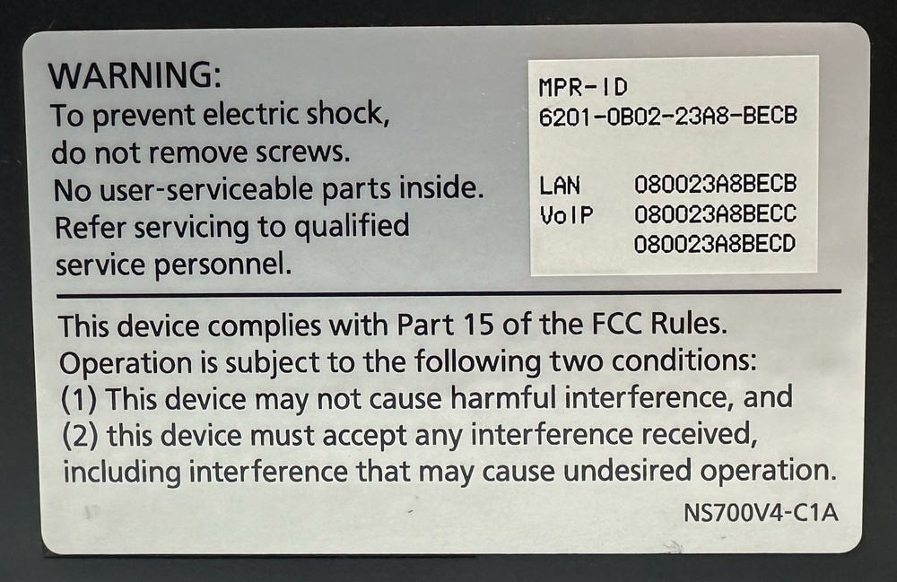 Panasonic KX-NS700 Main Unit Tested