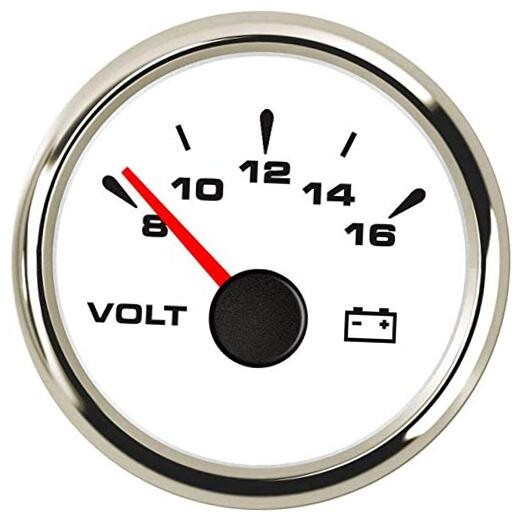 SAMDO 7 Backlight 52mm Universal Digital Voltmeter Gauge Volt Meter 8-16V White