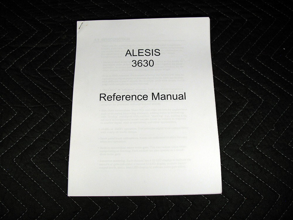 Alesis 3630 Compressor / Limiter Reference Manual
