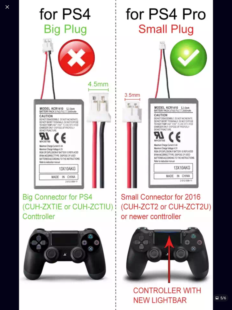 2 Battery 3.7V 1200mAh Compatible Replacement For Sony PS4 Pro & Slim Controller