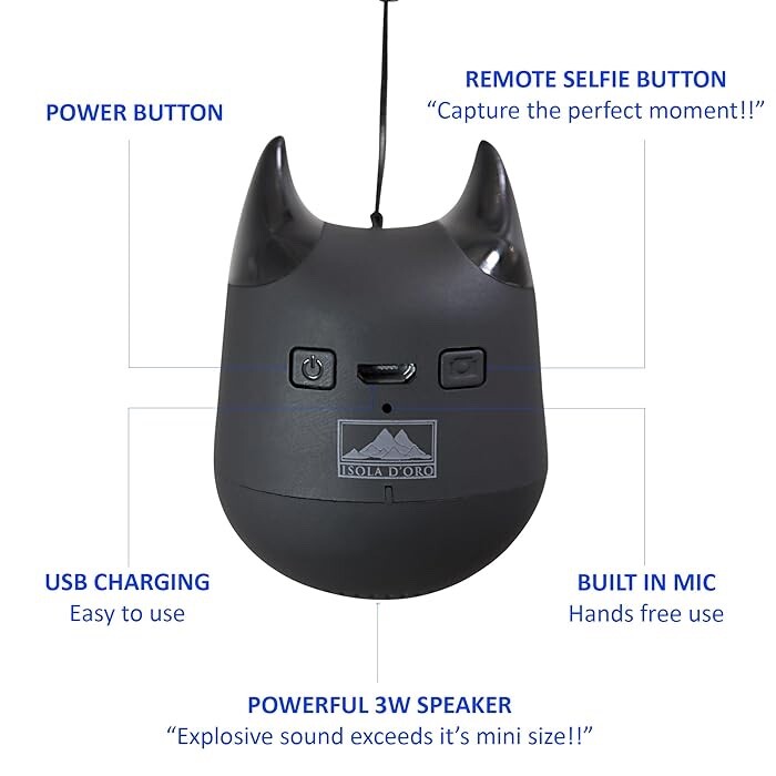 Little Devil Portable Bluetooth Speaker with Wrist Strap