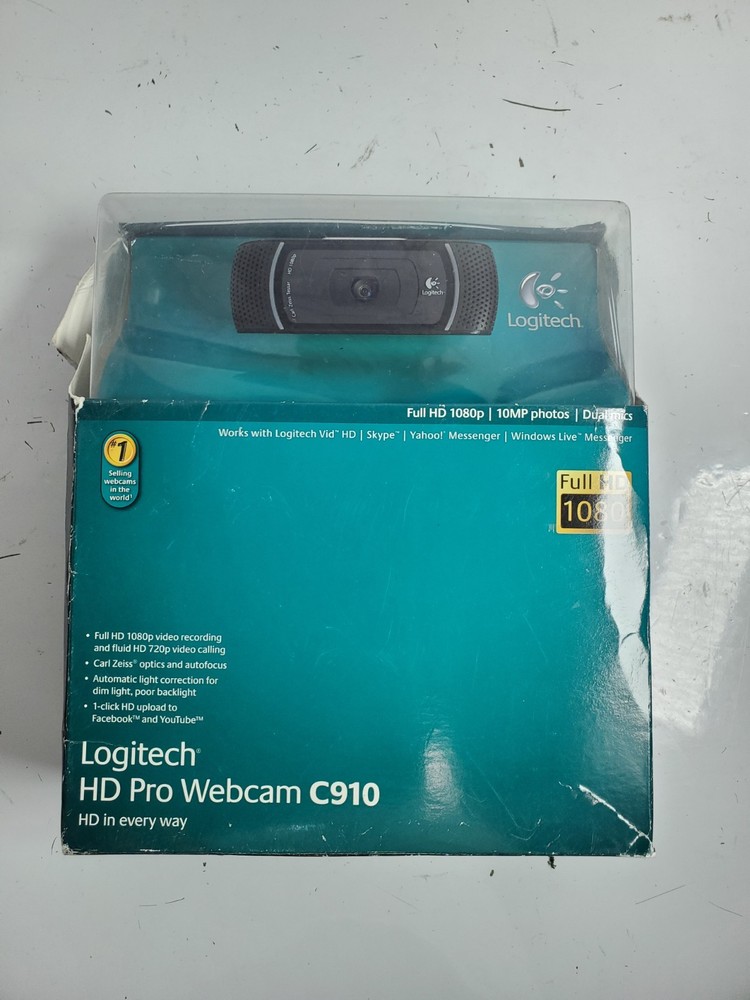 Logitech C910 HD Pro Webcam 1080p- Black - Open BOX - Box Damage